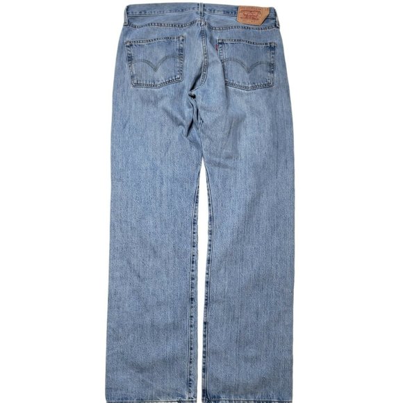 Mens Levis 501 Button Fly Jeans Size 36X34 Red Label Medium Stonewash - Picture 2 of 9